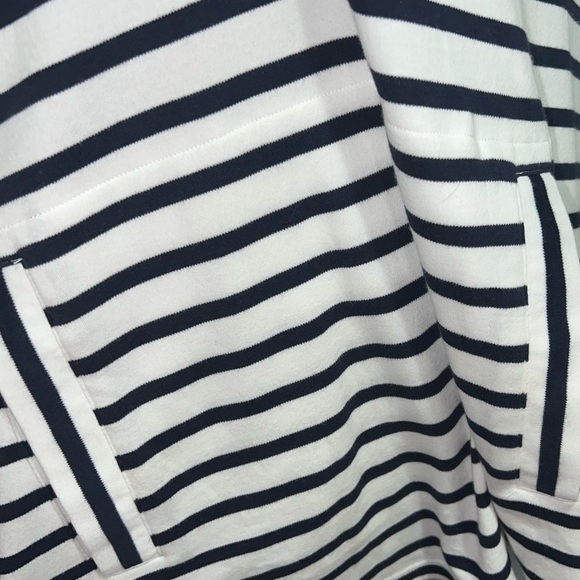 **NWOT** “Striped split neck pullover hoodie” - Picture 4 of 8